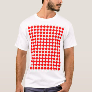 Camiseta Red And White Diamond Pattern by ShirleyTaylor
