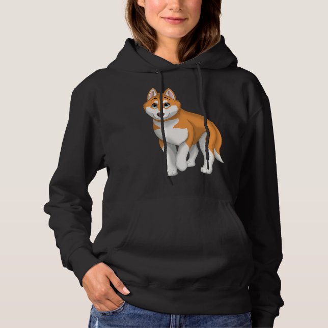 Camiseta Red and White Siberian Husky Dog with Blue Eyes (Frente)