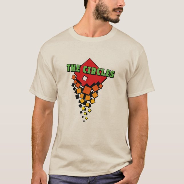 Camiseta Red and Yellow Squares with Green the Circles Text (Frente)