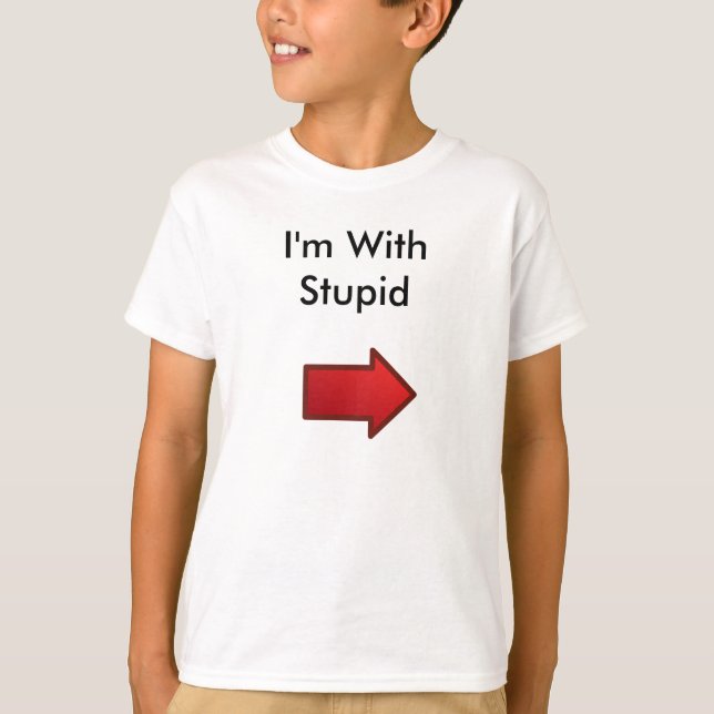 Camiseta red_arrows_right, eu sou com estúpido (Frente)