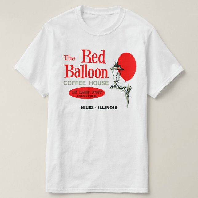 Camiseta Red Balloon Coffee House, Niles, Illinois (Frente do Design)
