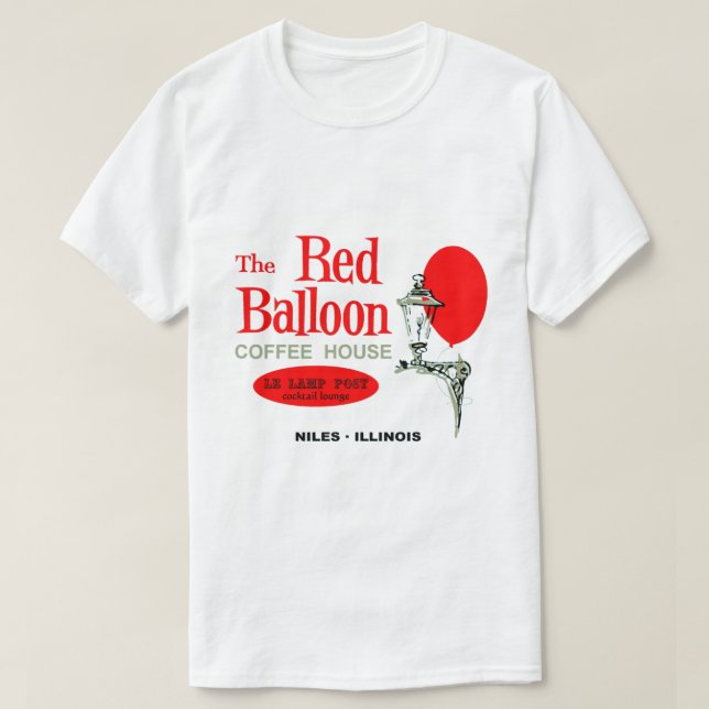 Camiseta Red Balloon Coffee House, Niles, Illinois (Frente do Design)