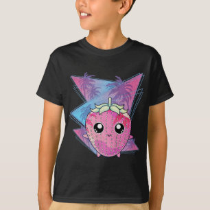 Camiseta Red Berry Tropical Palm Trees Vaporwave Kawaii Str