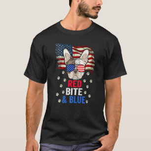 Camiseta Red Bite & Blue Dog 4 De Julho, Buldogue Usa