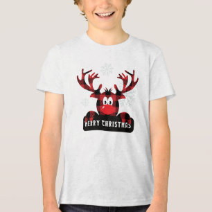 Camiseta Red & Black Buffalo Xadrez Reindee Natal