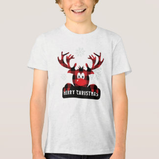 Camiseta Red & Black Buffalo Xadrez Reindee Natal