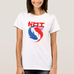 Camiseta Red Blue e White Koi