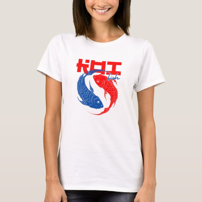 Camiseta Red Blue e White Koi (Frente)