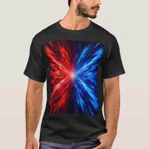 Camiseta Red Blue Energy Burst – Explosão Abstrata