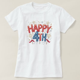 Camiseta Red & Blue Sparkler 4 de julho Celebração
