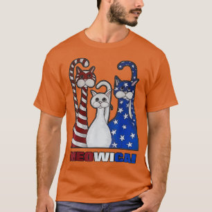 Camiseta Red Blue White Cat American Flag Patriótico Plus
