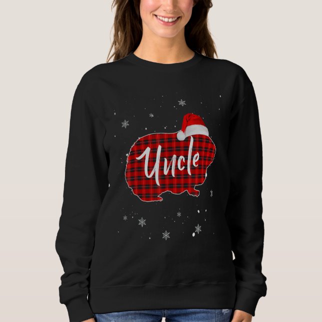 Camiseta Red Buffalo Plaid Christmas Guinea Pig Uncle Xmas  (Frente)