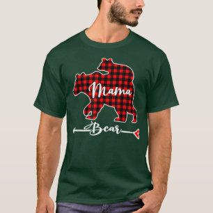 Camiseta Red Buffalo Plaid Mama Bear Shirt Mother's Day Fun