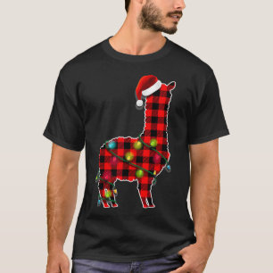 Camiseta Red Buffalo Xadrez Llama Árvore de Natal Paja