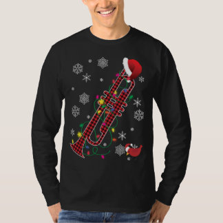 Camiseta Red Buffalo Xadrez Pajama Trumpet Aproxima o Natal