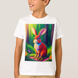 Camiseta Red Bunny Sentado na Grass