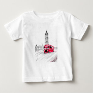 Camiseta Red bus London vintage watercolor Inglaterra
