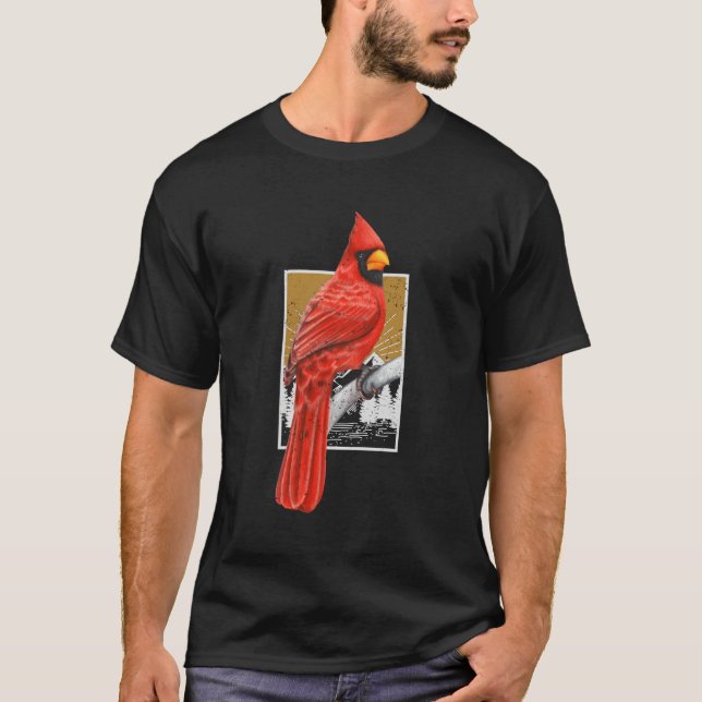 Camiseta Red Cardinal Bird Watcher Bird Observando o Nature (Frente)