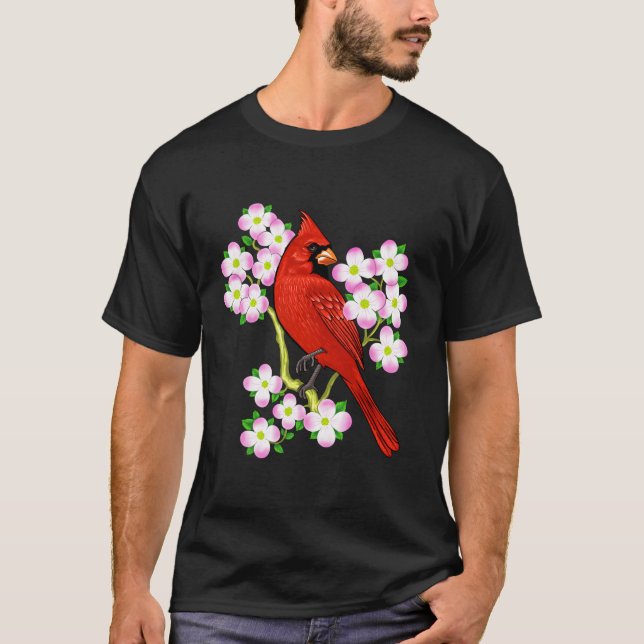 Camiseta Red Cardinal Dogwood Flower Norte Carolina Vi (Frente)
