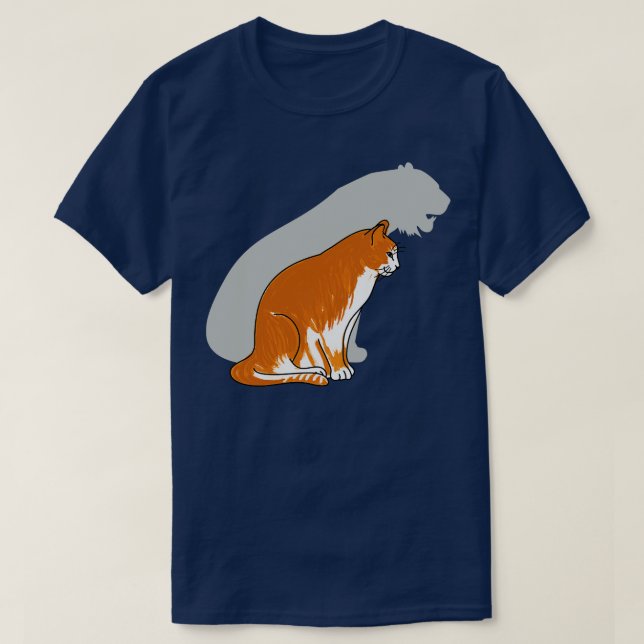 Camiseta Red Cat Branco com Sombra de Tigre (Frente do Design)