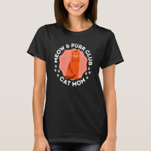 Camiseta Red Cat Meow Purr Club Cat Mãe