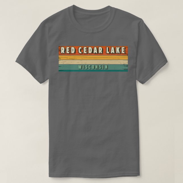Camiseta Red Cedar Lake Barco Fish Vintage  (Frente do Design)