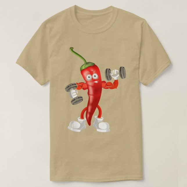 Camiseta Red Chili, Malhação de criação de churrasco Workou (Frente do Design)