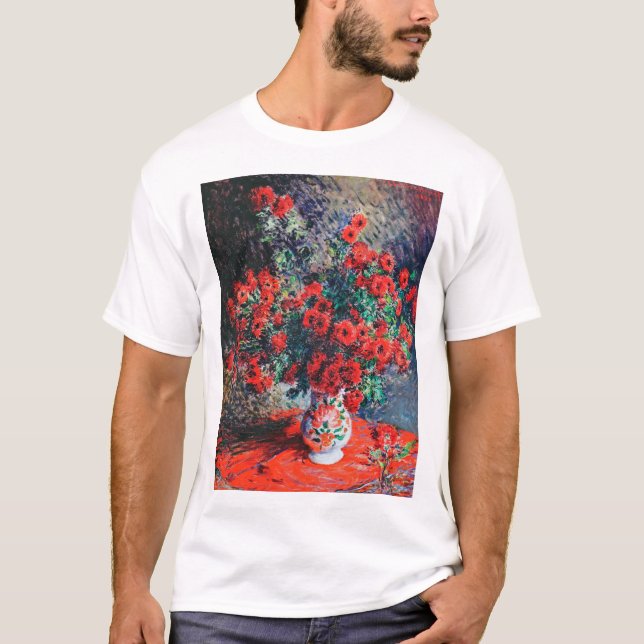 Camiseta Red Chrysanthemum, Monet (Frente)