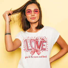 Camiseta Red Coquette Bow and Love Letters Valentines Day