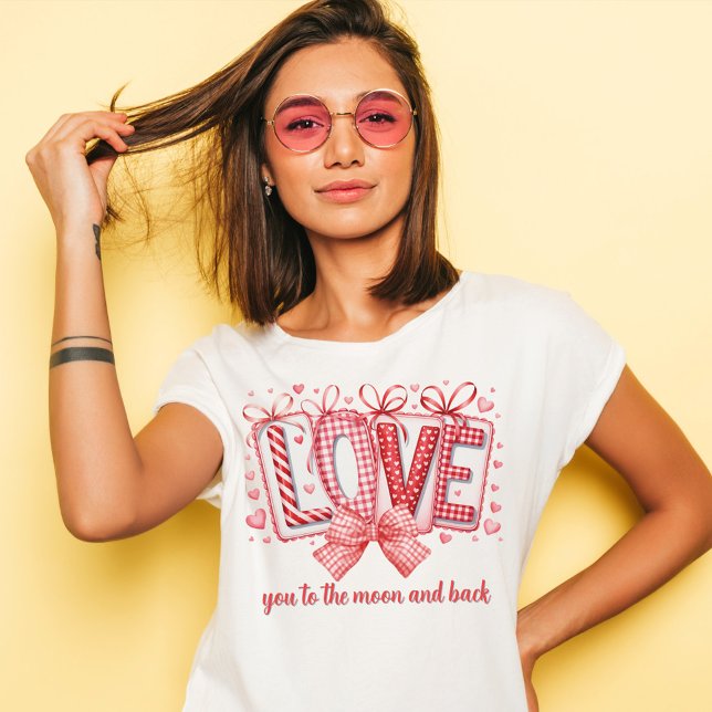 Camiseta Red Coquette Bow and Love Letters Valentines Day (Criador carregado)
