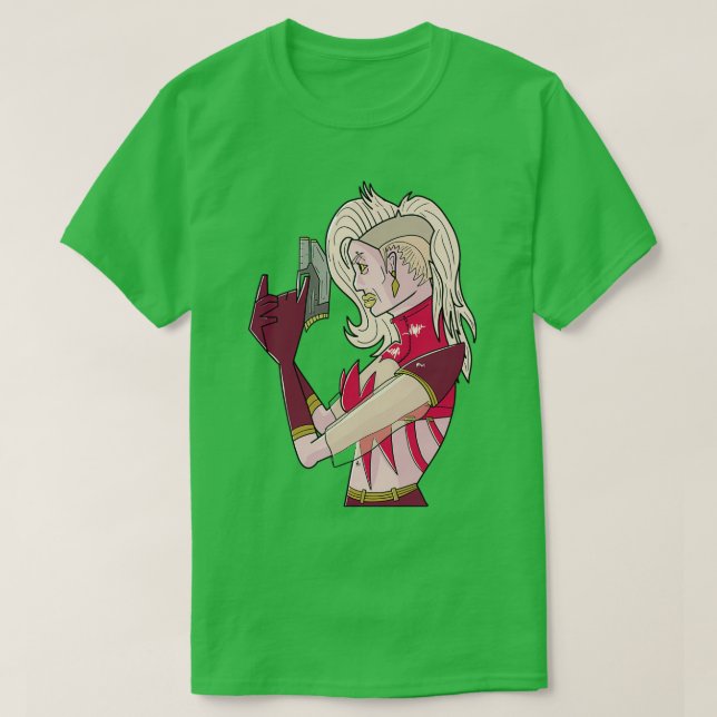 Camiseta Red Cosmmic Space Girl (Frente do Design)