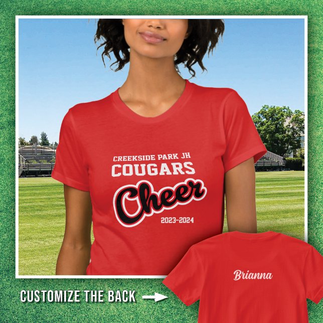 Camiseta Red Creekside Park Cougars Cheer 2023-2024 (Criador carregado)