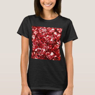 Camiseta Red Crystal Diamond Hearts