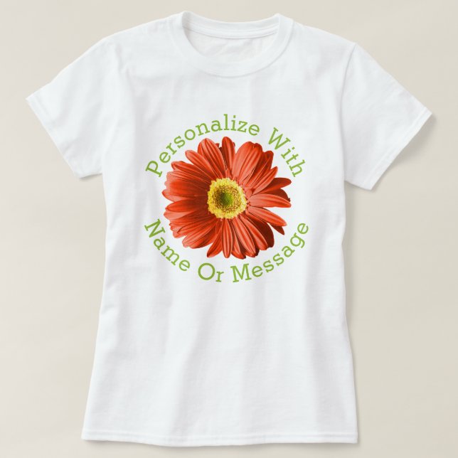 Camiseta Red Daisy Flower (Frente do Design)