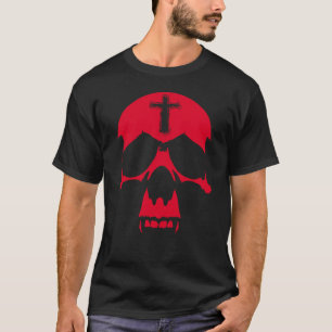 Camiseta Red Demon Skull Gothic Graphic Design