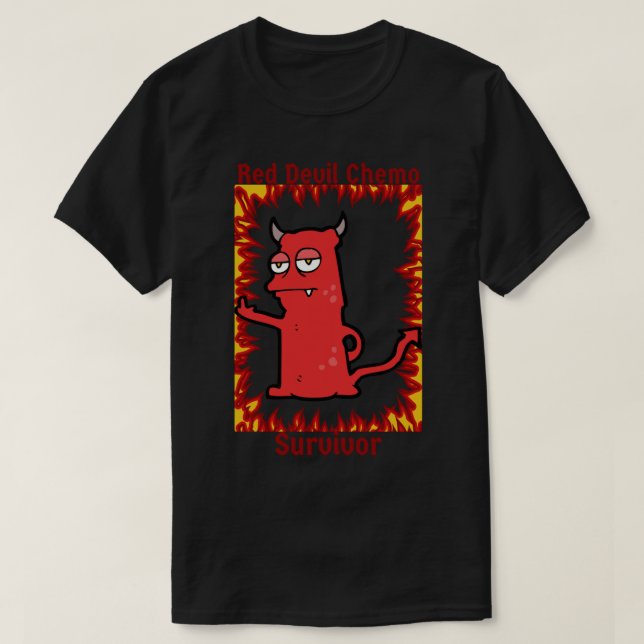 Camiseta Red Devil Chemo Survivor Sticker.png (Frente do Design)