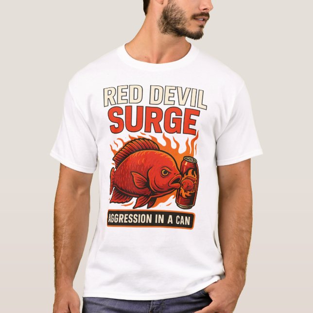 Camiseta Red Devil Surge - Engraçado Peixe Cichlik Bebe Ene (Frente)