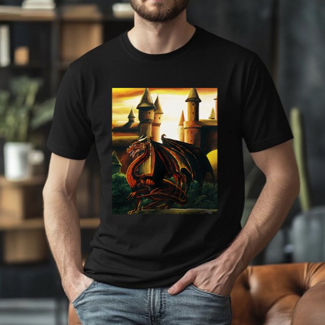 Camiseta Red Dragon Castle Fantasy (Criador carregado)