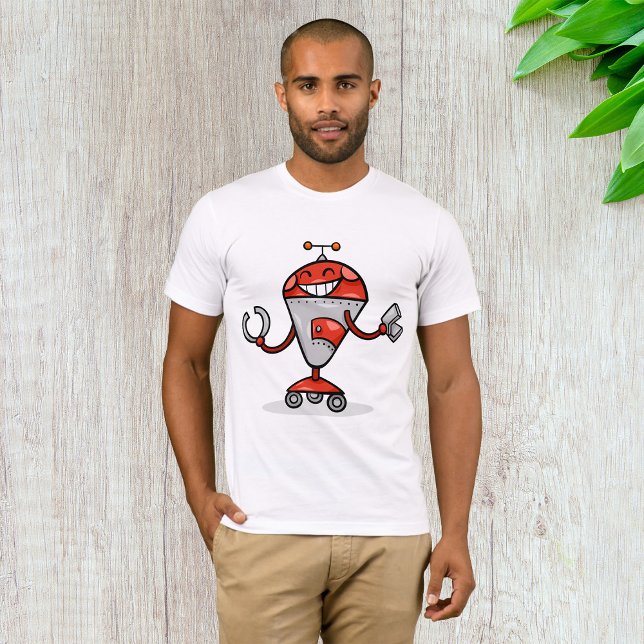 Camiseta Red e Silver AI Bot do Retro Robot (Criador carregado)