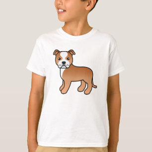 Camiseta Red E White Staffordshire Bull Terrier Dog