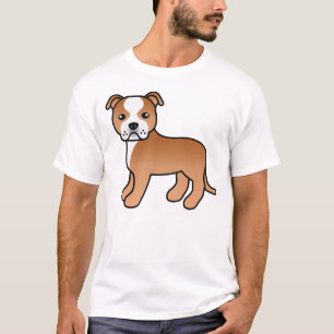 Camiseta Red E White Staffordshire Bull Terrier Dog