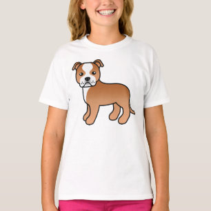 Camiseta Red E White Staffordshire Bull Terrier Dog