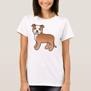 Camiseta Red E White Staffordshire Bull Terrier Dog