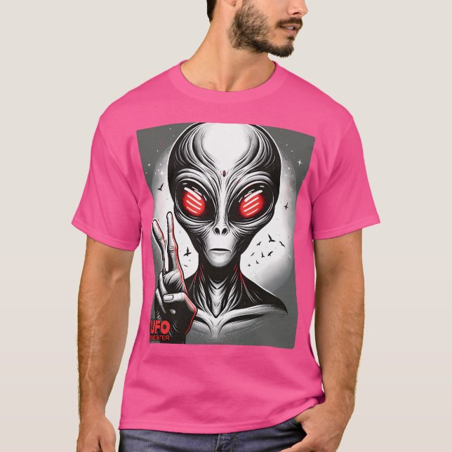 Camiseta Red Eyed Et Jogando O Sinal De Paz (Frente)