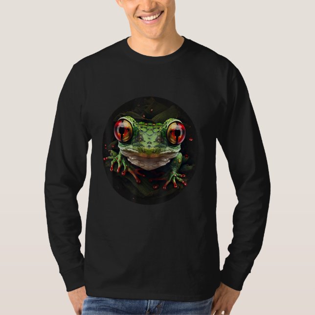 Camiseta Red Eyed Tree Frog Leaping Frog Rainforest Amphibi (Frente)