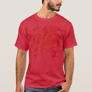 Camiseta Red Fierce Dragon com Asas Perfuradas e Mandala Dr