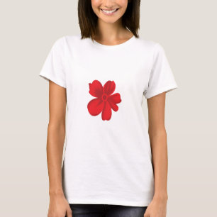 Camiseta Red Flower Vintage Art ・ Bold Retro Design