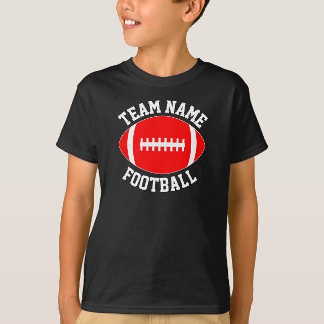 Camiseta Red Football Team Name, Player e Number Sports (Frente)
