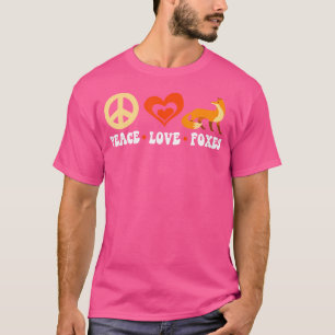 Camiseta Red Fox Kawaii Peace Love Foxes