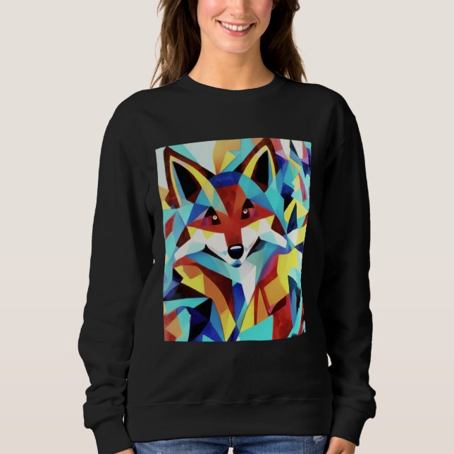 Camiseta Red Fox Running Through Water Geometric Style (Frente)
